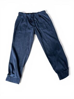 Women's Navy Drawstring Jogger Pants with Elastic Cuffs